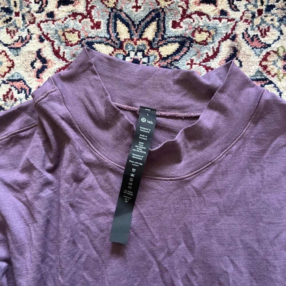 lululemon lab Merino Wool-Blend Long-Sleeve Shirt dusty amethyst - purple- Large